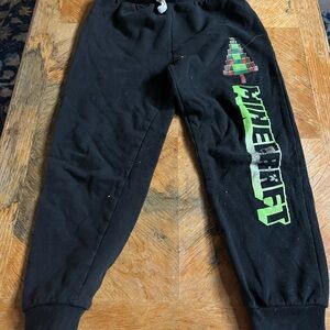 Minecraft Black Kids Joggers with Green Accents